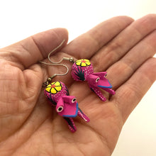 Load image into Gallery viewer, Little Pink Frog Alebrije Earrings
