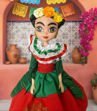 Load image into Gallery viewer, Mexican Frida Doll in Regional Clothes
