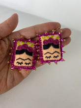 Load image into Gallery viewer, Beautiful Hand-Made Embroidered Frida Kahlo Earrings
