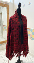 Load image into Gallery viewer, Mexican Rebozo/Shawl - Red / Diamond Pattern
