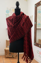 Load image into Gallery viewer, Mexican Rebozo/Shawl - Red / Diamond Pattern
