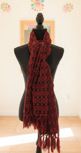Load image into Gallery viewer, Mexican Rebozo/Shawl - Red / Diamond Pattern

