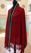 Load image into Gallery viewer, Mexican Rebozo/Shawl - Red / Green Stripe

