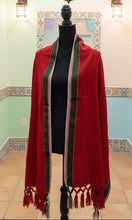 Load image into Gallery viewer, Mexican Rebozo/Shawl - Red / Green Stripe
