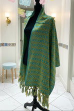 Load image into Gallery viewer, Mexican Rebozo/Shawl - Aqua / Yellow
