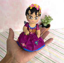 Load image into Gallery viewer, Hand-Made Baby Frida Doll - Purple Dress
