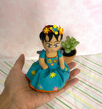 Load image into Gallery viewer, Hand-Made Baby Frida Doll - Blue Dress
