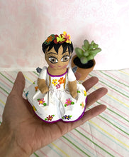 Load image into Gallery viewer, Hand-Made Baby Frida Doll - White Dress
