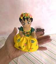 Load image into Gallery viewer, Hand-Made Baby Frida Doll - Yellow Dress
