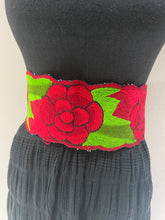 Load image into Gallery viewer, Embroidered Mexican Belt with Red Roses
