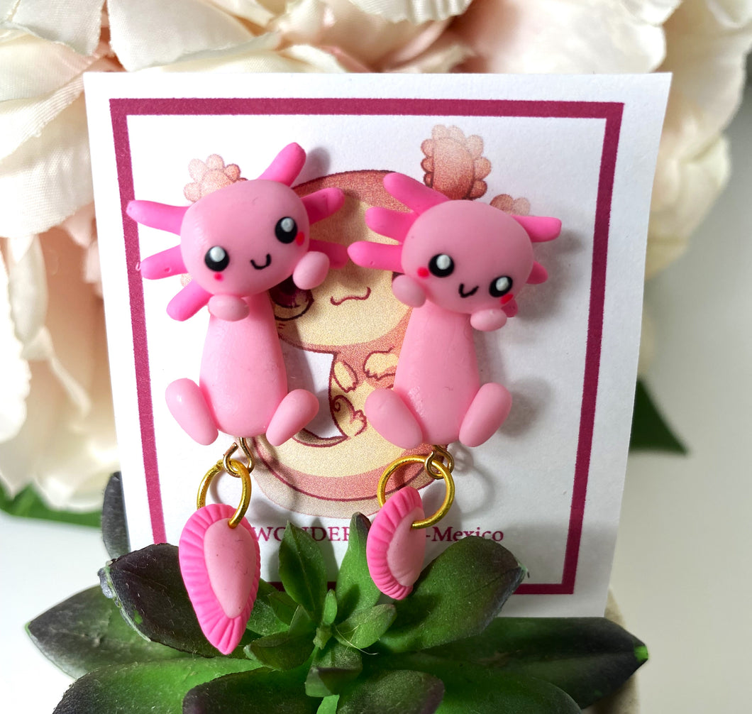 Adorable Axolotl Earrings/Hand-Made