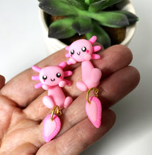 Load image into Gallery viewer, Adorable Axolotl Earrings/Hand-Made
