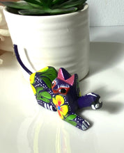 Load image into Gallery viewer, &quot;Playful Cat&quot;&quot; Mini Alebrije Figurine - Blue
