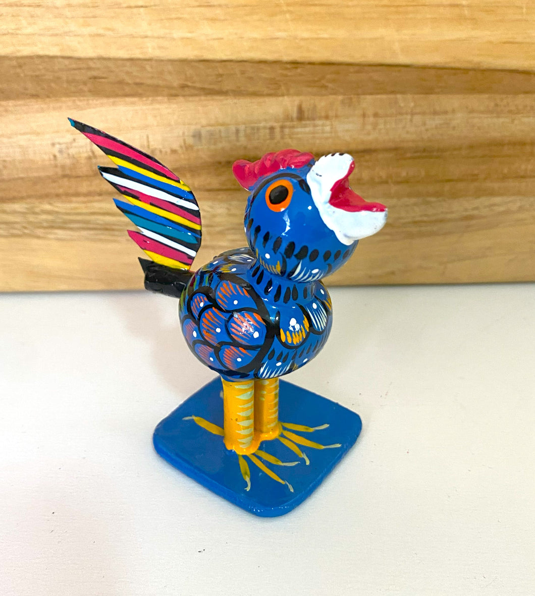 Colorful Rooster Alebrije With Bobble Tail/Hand-Made/Mexican Folk Art