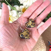 Load image into Gallery viewer, Beautiful Heart-Shaped Alebrije Earrings/Gold/Otomi Design
