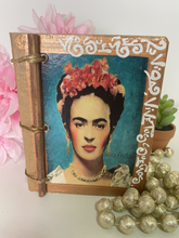 Load image into Gallery viewer, Handmade Artisan Blank Notebook With Beautiful Frida kahlo Design
