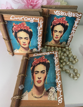 Load image into Gallery viewer, Handmade Artisan Blank Notebook With Beautiful Frida kahlo Design
