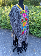 Load image into Gallery viewer, Mexican Poncho/Gaban with Embroidered Floral Design
