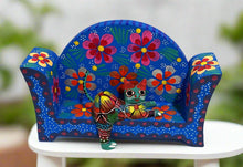 Load image into Gallery viewer, Authentic Mexican Alebrije - Cat on Sofa (Gato Sobre sillon) - Royal Blue
