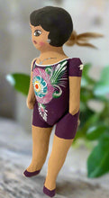 Load image into Gallery viewer, Mexican Cartoneria  Lupita Doll - Plum
