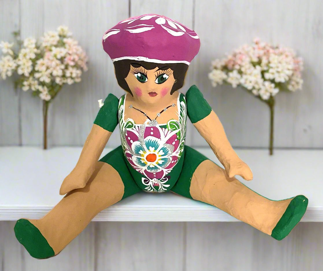 Mexican Cartoneria  Lupita Doll - Green