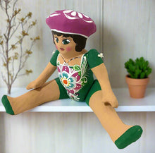 Load image into Gallery viewer, Mexican Cartoneria  Lupita Doll - Green
