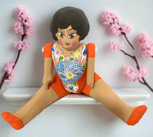 Load image into Gallery viewer, Mexican Cartoneria  Lupita Doll - Orange
