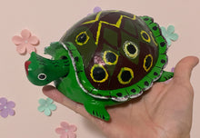 Load image into Gallery viewer, Mexican Hand-Made Turtle  from Oaxaca With Bobble Head - Green 2
