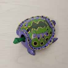 Load image into Gallery viewer, Mexican Hand-Made Turtle  from Oaxaca With Bobble Head - Purple
