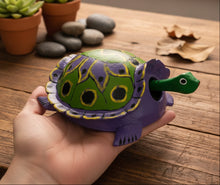 Load image into Gallery viewer, Mexican Hand-Made Turtle  from Oaxaca With Bobble Head - Purple
