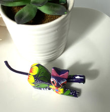 Load image into Gallery viewer, &quot;Playful Cat&quot;&quot; Mini Alebrije Figurine - Blue
