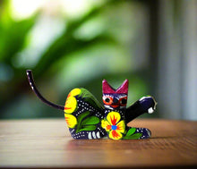 Load image into Gallery viewer, &quot;Playful Cat&quot;&quot; Mini Alebrije Figurine - Blue
