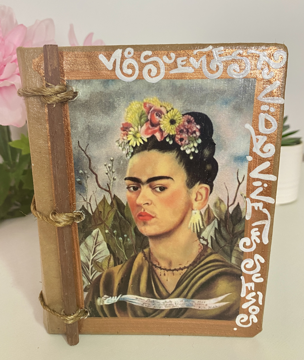 Handmade Artisan Blank Notebook Frida kahlo Boho Look