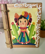 Load image into Gallery viewer, Beautiful Handmade Artisan Blank Notebook with Mexican Lele Doll Design
