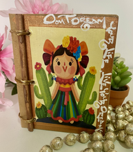 Load image into Gallery viewer, Beautiful Handmade Artisan Blank Notebook with Mexican Lele Doll Design
