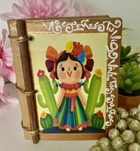 Load image into Gallery viewer, Beautiful Handmade Artisan Blank Notebook with Mexican Lele Doll Design
