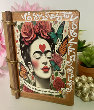 Load image into Gallery viewer, Handmade Artisan Blank Notebook Frida kahlo Design
