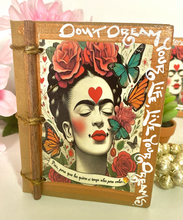 Load image into Gallery viewer, Handmade Artisan Blank Notebook Frida kahlo Design
