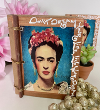 Load image into Gallery viewer, Handmade Artisan Blank Notebook With Beautiful Frida kahlo Design
