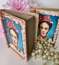 Load image into Gallery viewer, Handmade Artisan Blank Notebook With Beautiful Frida kahlo Design
