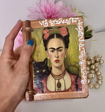 Load image into Gallery viewer, Handmade Artisan Blank Notebook Frida kahlo Design
