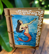 Load image into Gallery viewer, Beautiful Handmade Artisan Blank Notebook Mexican Loteria &quot;La Sirena&quot; Design
