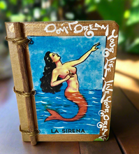 Load image into Gallery viewer, Beautiful Handmade Artisan Blank Notebook Mexican Loteria &quot;La Sirena&quot; Design
