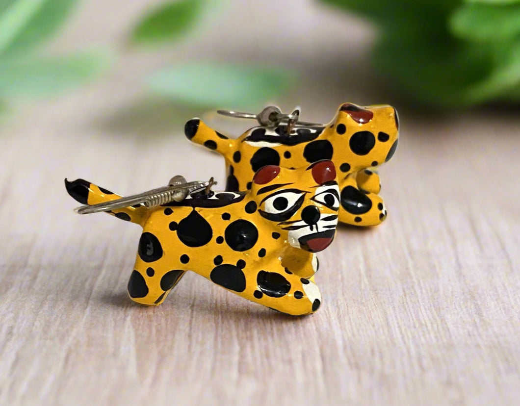 Leopard /Tiger Alebrije Earrings
