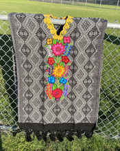 Load image into Gallery viewer, Mexican Poncho/Gaban with Embroidered Floral Design
