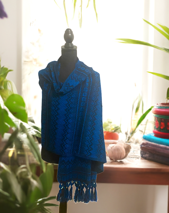 Mexican Rebozo/Shawl - Teal