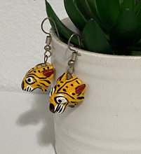 Load image into Gallery viewer, Small Hand-Made Tiger Alebrije Earrings
