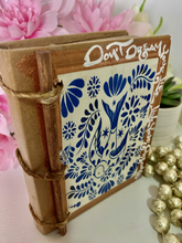 Load image into Gallery viewer, Beautiful Handmade Artisan Blank Notebook &quot;Otomi - Blue&quot;
