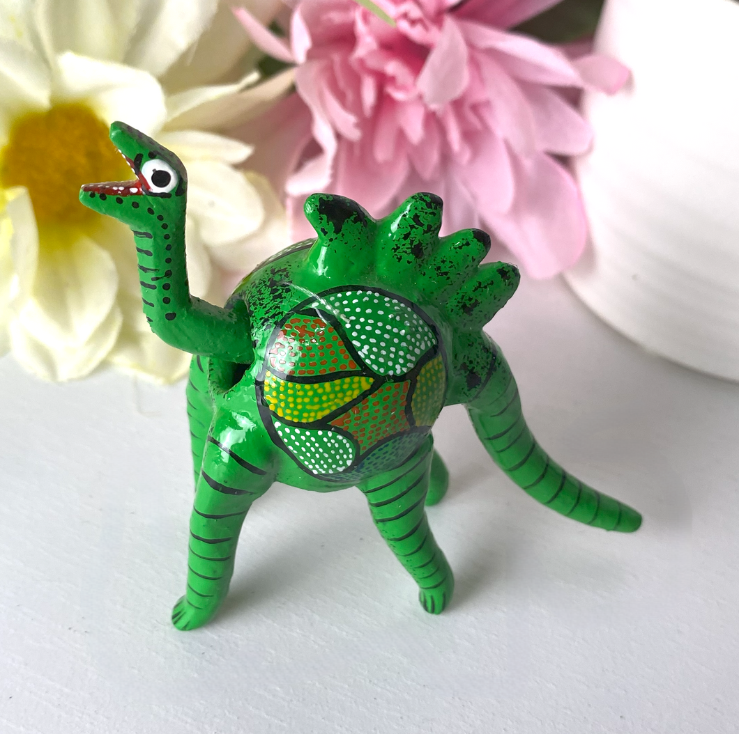 Beautiful Dinosour Alebrije with Bobble Head/Hand-Made/Mexican Folk Art