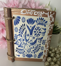 Load image into Gallery viewer, Beautiful Handmade Artisan Blank Notebook &quot;Otomi - Blue&quot;
